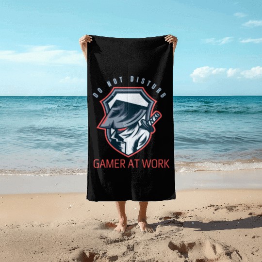 Do Not Disturb Gamer At Work-Gaming Lover Beach Towels