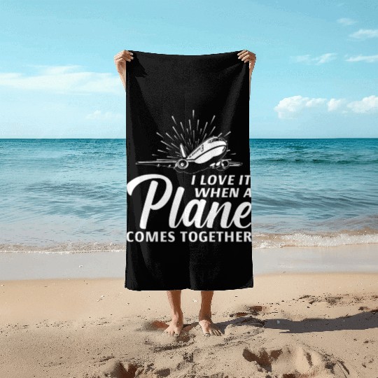 Airline Pilot Plane Comes Together Aircraft Pun Beach Towels