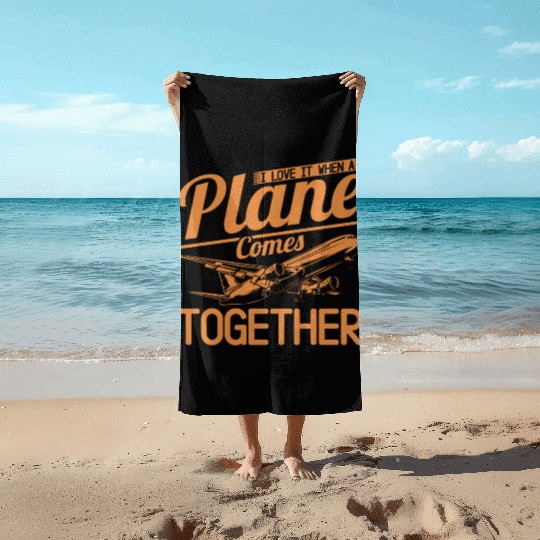 Airline Pilot Plane Comes Together Aircraft Pun Beach Towels