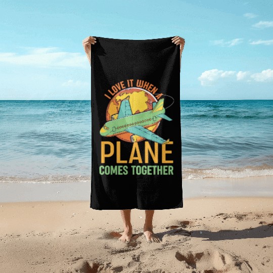 Airline Pilot Plane Comes Together Aircraft Pun Beach Towels