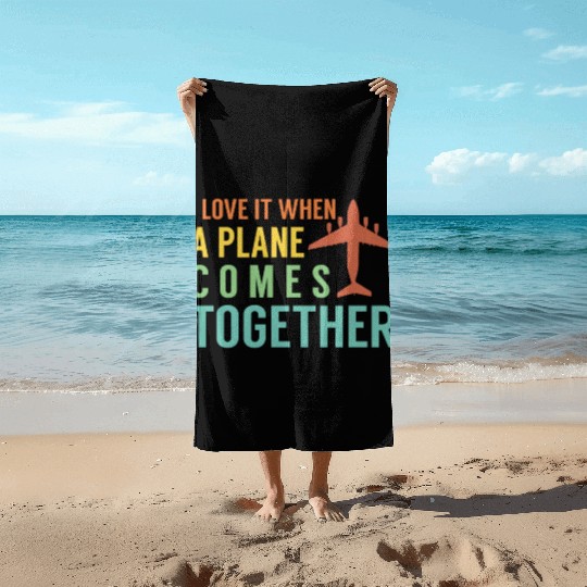 Airline Pilot Plane Comes Together Aircraft Pun Beach Towels