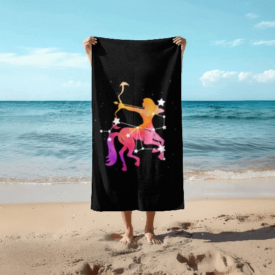 Sagittarius Zodiac Beach Towels