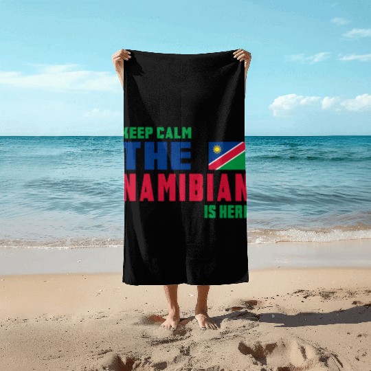 Keep Calm Namibia flag design Beach Towels