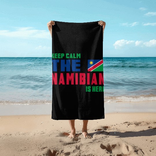 Keep Calm Namibia flag design Beach Towels
