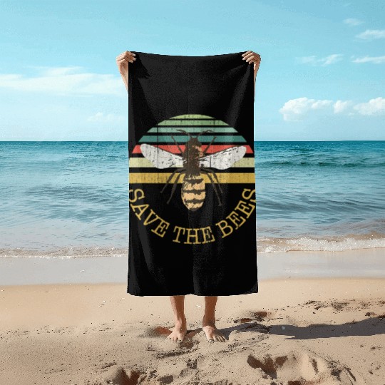 Bee BeeKeeper Save the Bees Apiary Design Beach Towels