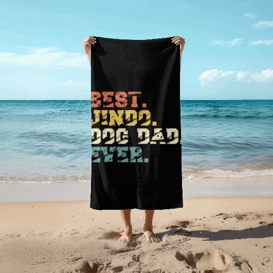 Best Korean Jindo Dog Dad Vintage Saying Beach Towels