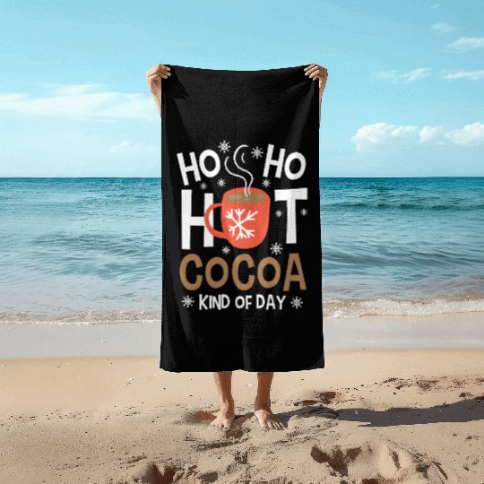 Christmas Funny Ho Ho Hot Cocoa Xmas Holiday Gift Beach Towels