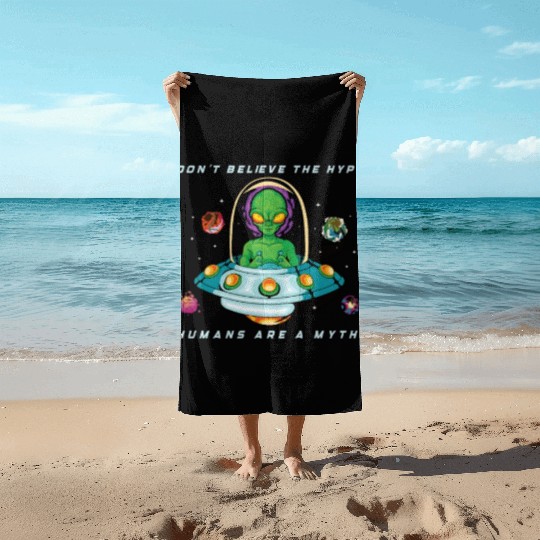 Alien Extraterrestrial Area 51 UFO Space Geek Gift Beach Towels