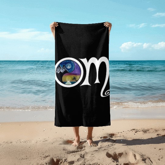 OM Ying Yang Beach Towels