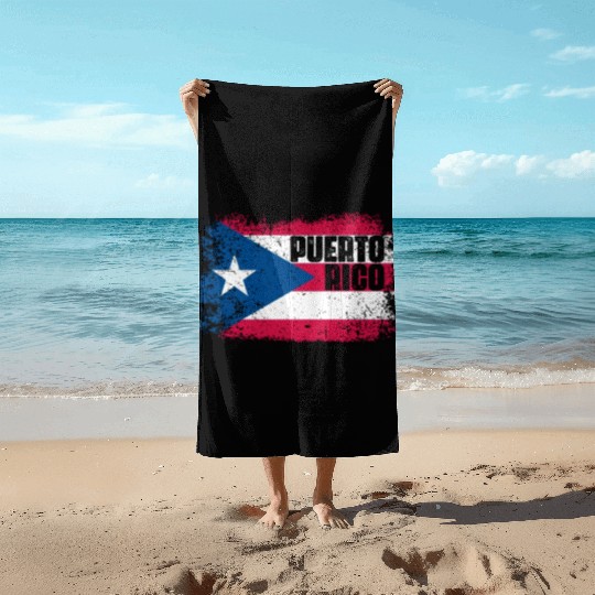 Puerto Rico Flag Beach Towels
