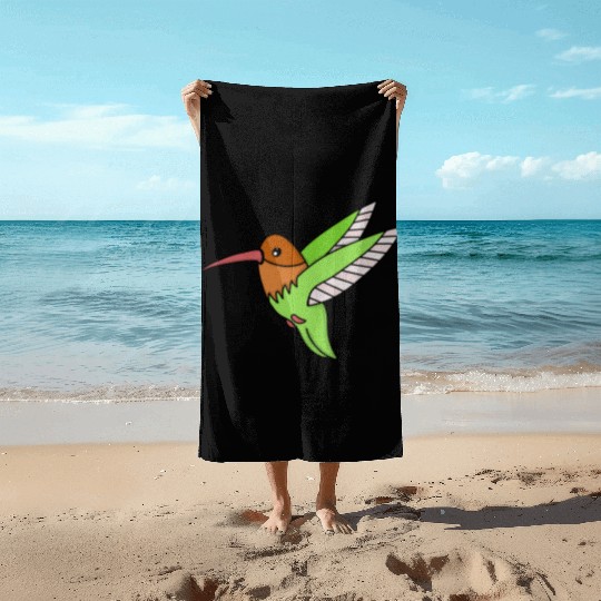 A Sweet Hummingbird Beach Towels
