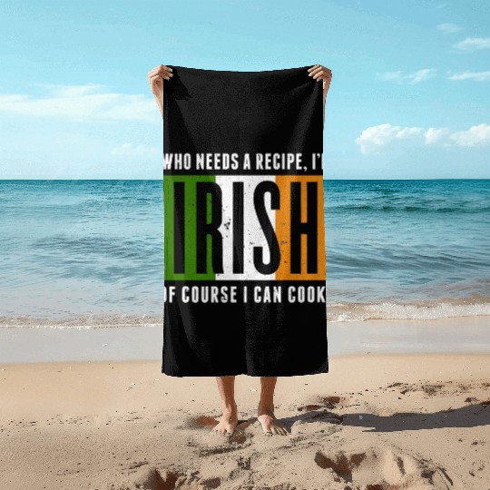 Funny Irish Cook Beach Towels Irish Cooking Beach Towels