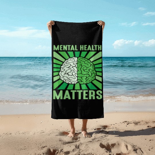 Mental Health Matters Brain Awareness Vintage Beach Towels