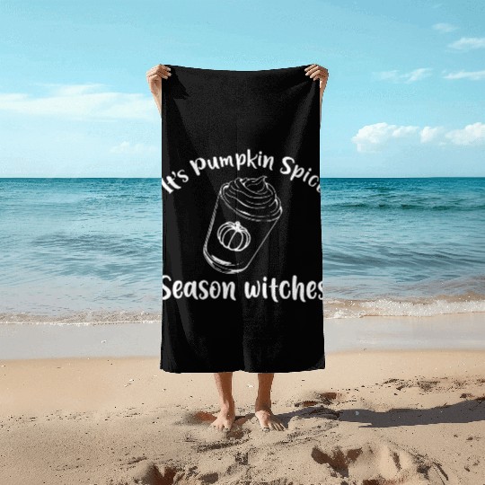 Pumpkin Spice Thanksgiving Beach Towels
