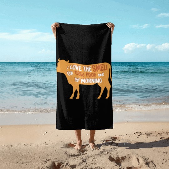 I Love The Smell Of Cow Poop Farmer Farming Farm Beach Towels