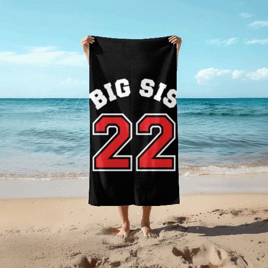 Big Sis 2022 - Big Sister Baby Family Birth Girl Beach Towels