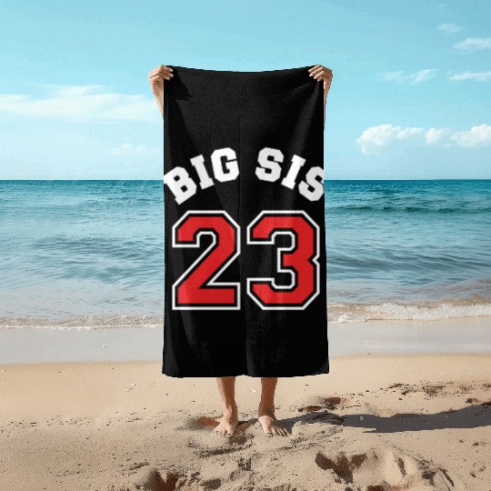Big Sis 2023 - Big Sister Baby Family Birth Girl Beach Towels