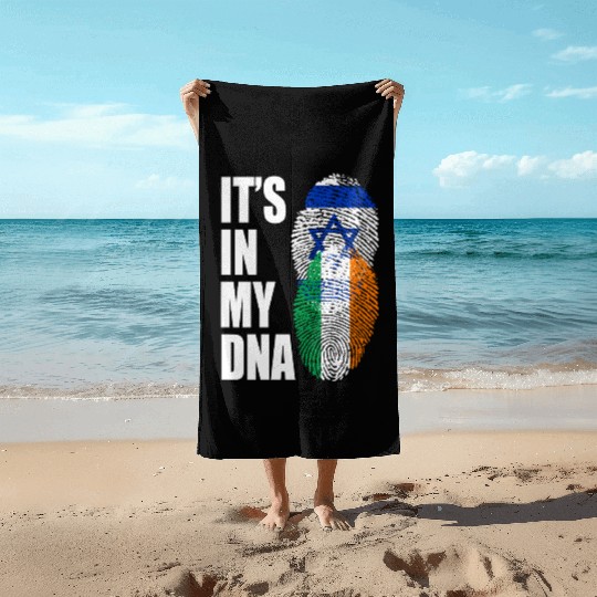 Israel And Irish Mix Heritage DNA Flag Beach Towels