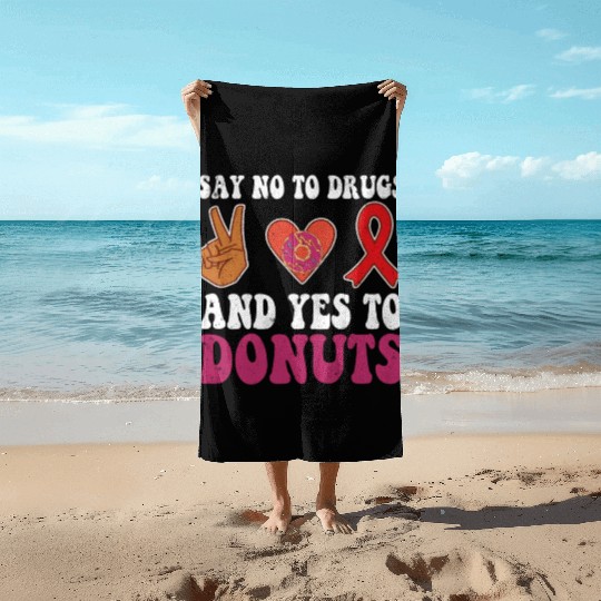 Peace Ribbon Week Awareness Yes Donuts Wear Red Beach Towels
