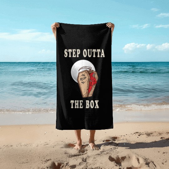 Grim Reaper with Moon Rise Step Outta The Box Beach Towels
