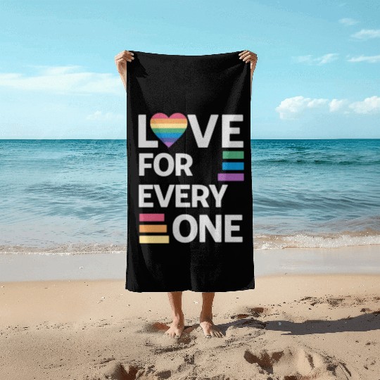Rainbow unisex love for everyone Beach Towels