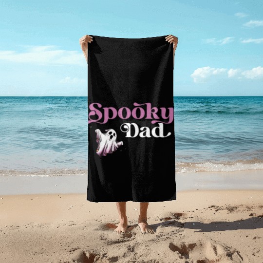 Cute Spooky Dad Halloween Outfit Beach Towels