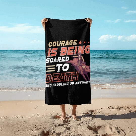 Rodeo Bull Riding Livestock Show Farmer Cattle Beach Towels