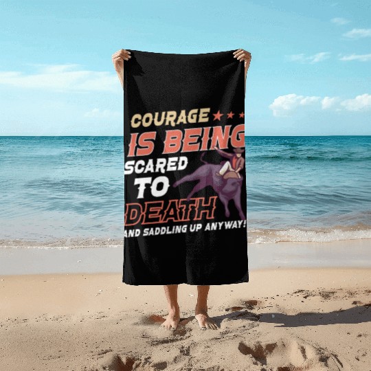 Rodeo Bull Riding Livestock Show Farmer Cattle Beach Towels