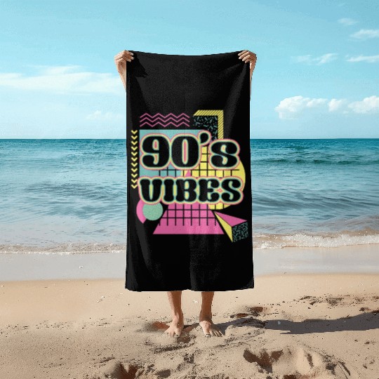 90s Disco Lover 1990s Retro Beach Towels