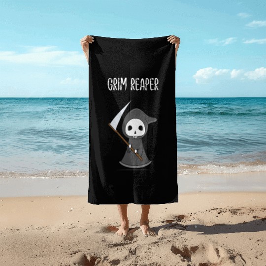 the grim reaper skeleton lovely Beach Towels