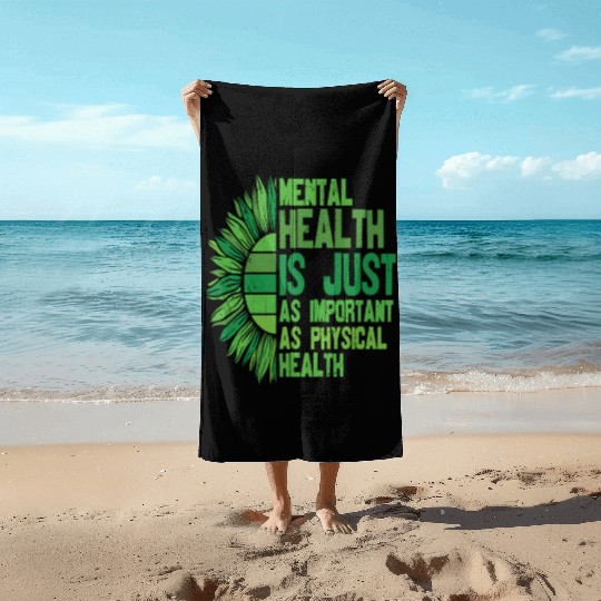 You Are Not Alone Mental Health Awareness Beach Towels