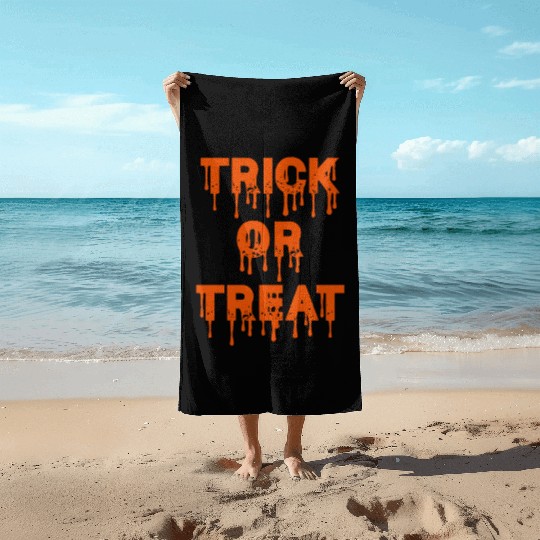 trick or treat Beach Towels