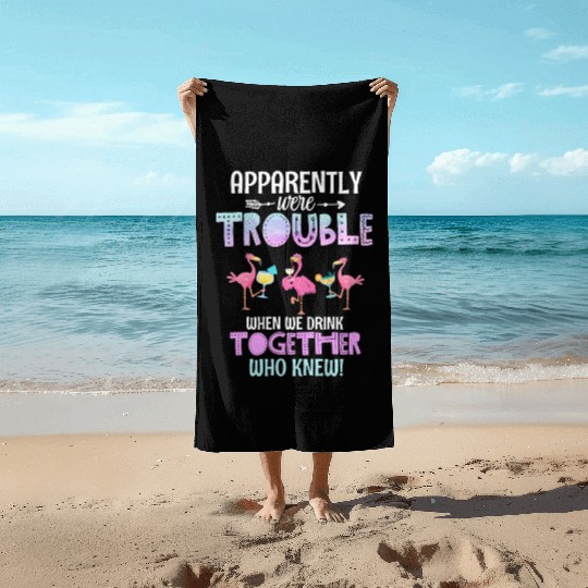 Women Crazy Flamingo Friends Beach Towels