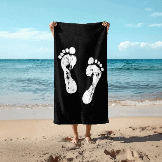 Footprints In The Sand Beach Towels