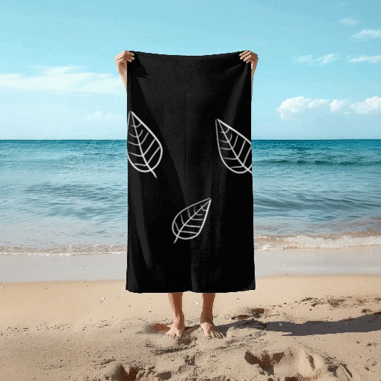 leaf icon nature three leaves Beach Towels