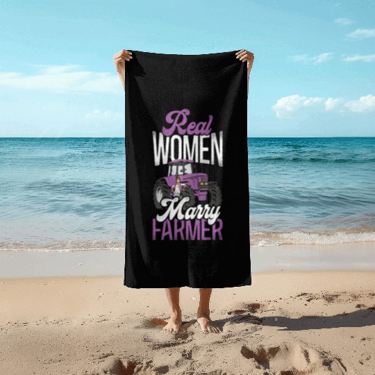 Farming Farmer Husband Wife Beach Towels