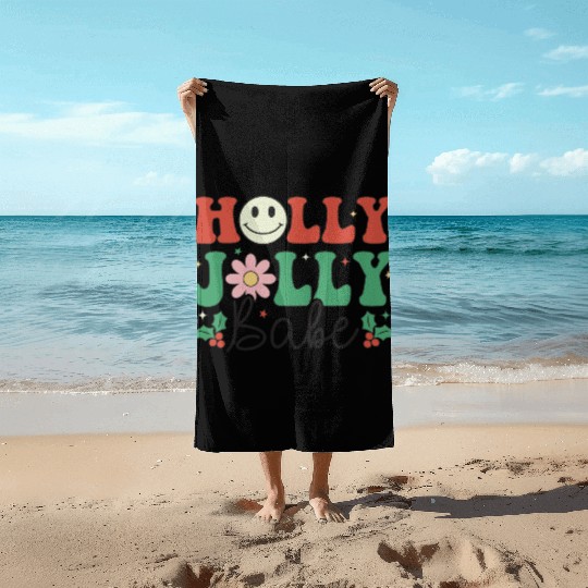Holly Jolly Babe Beach Towels