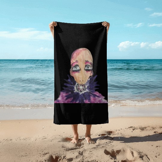 Glamorous baby in violet. Beach Towels