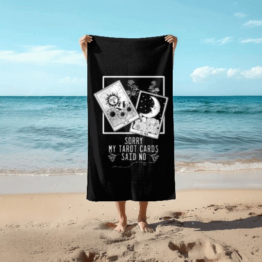 Gothic Moon Sun Tarot Card Said No Halloween Beach Towels