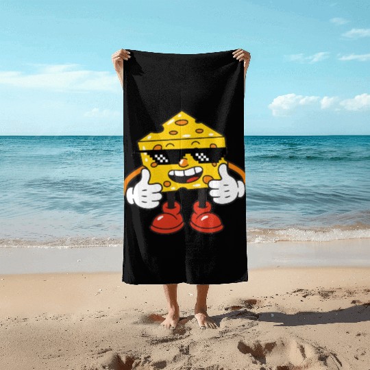 thug life cheese Beach Towels
