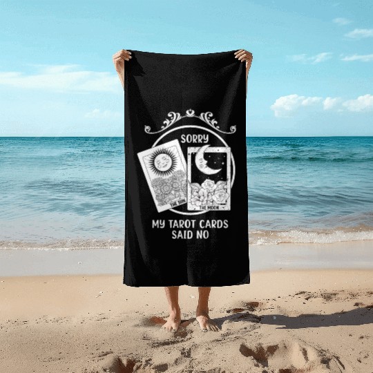 Moon Sun Tarot Card Said No Halloween Beach Towels