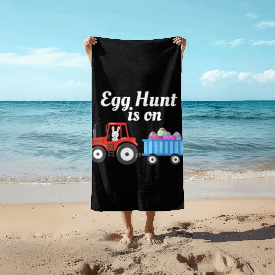 Egg Hunt is On Easter Sunday Christian Holiday Beach Towels