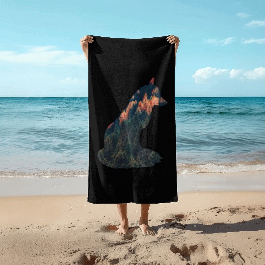 Silent Fox in the Forest Nature Wilderness Autumn Beach Towels