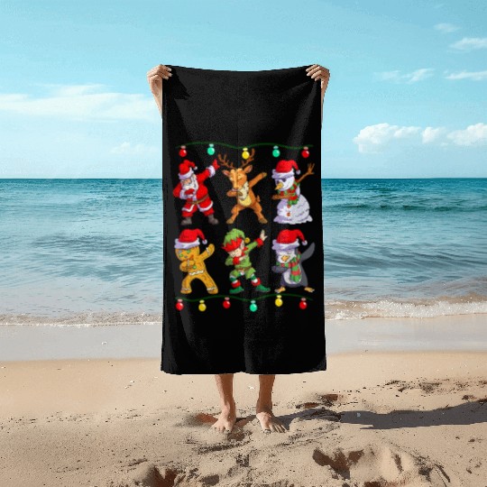 Christmas Dabbing Santa Elf De Friends Xmas Beach Towels
