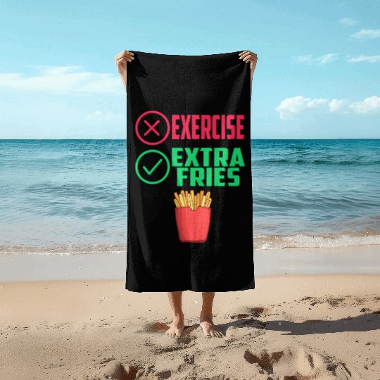 Exercise Extra Fries Chips Workout Gym Beach Towels