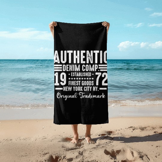 New York City Born In 1972 Vintage Birthday Beach Towels