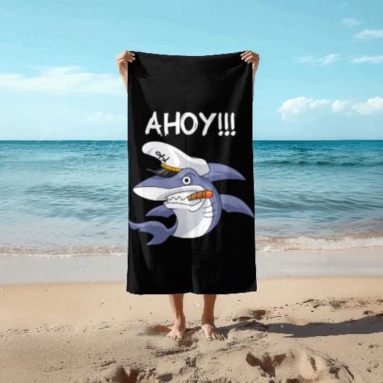 Shark Captain Beach Towels