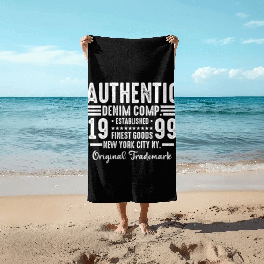 New York City Born In 1999 Vintage Birthday Beach Towels