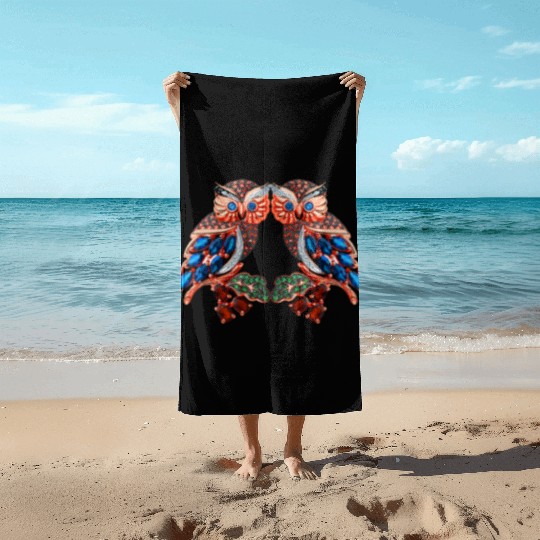 Jewelry Owl Beautifull Design Beach Towels