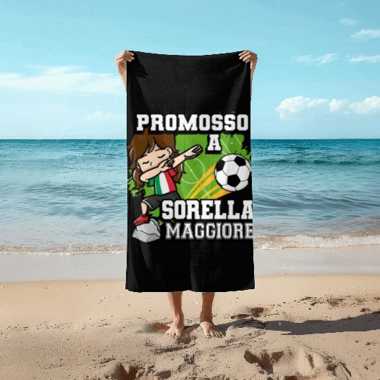 Promosso A Sorella Maggiore Soccer Player Italian Beach Towels